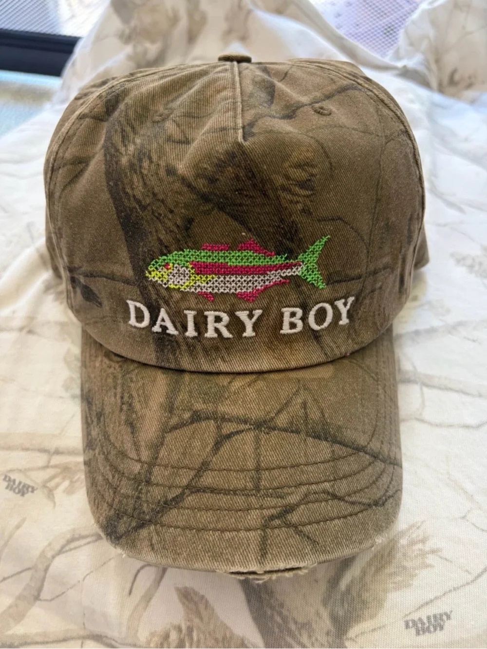 Dairy Boy Neon Fish Fish Trucker Hat - NEW
